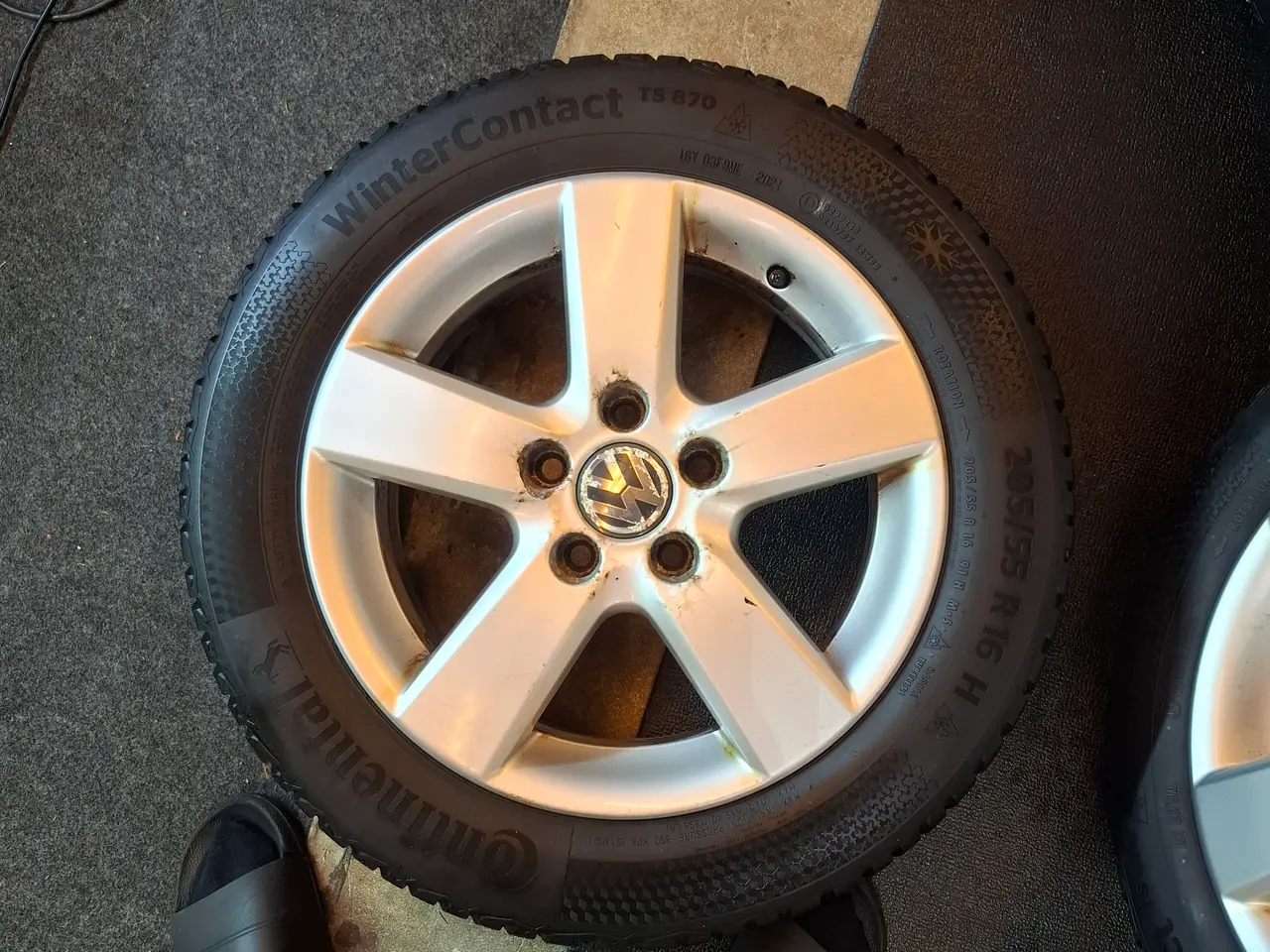 Billede 3 - 5x112 VW 16” alufælge med Continental vinterdæk