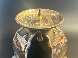 Antik alter lysestage af bronze sælges