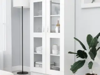 Vitrineskab 82,5x30,5x150 cm konstrueret træ hvid