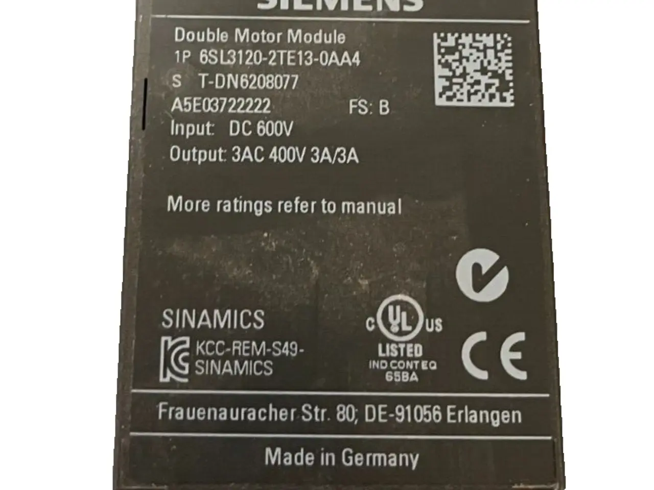 Billede 1 - Siemens Sinamics Double Motor modul