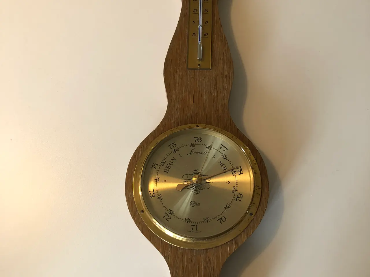 Billede 1 - Barometer med hygrometer og termometer