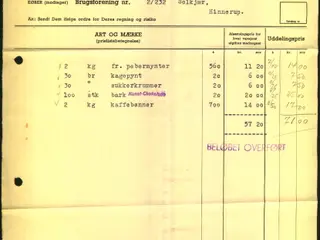 F.D.B. - Chokolade - 1954 - Fakturastempelmærker