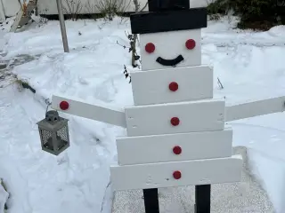 Snemand med lanterne højde 90 cm