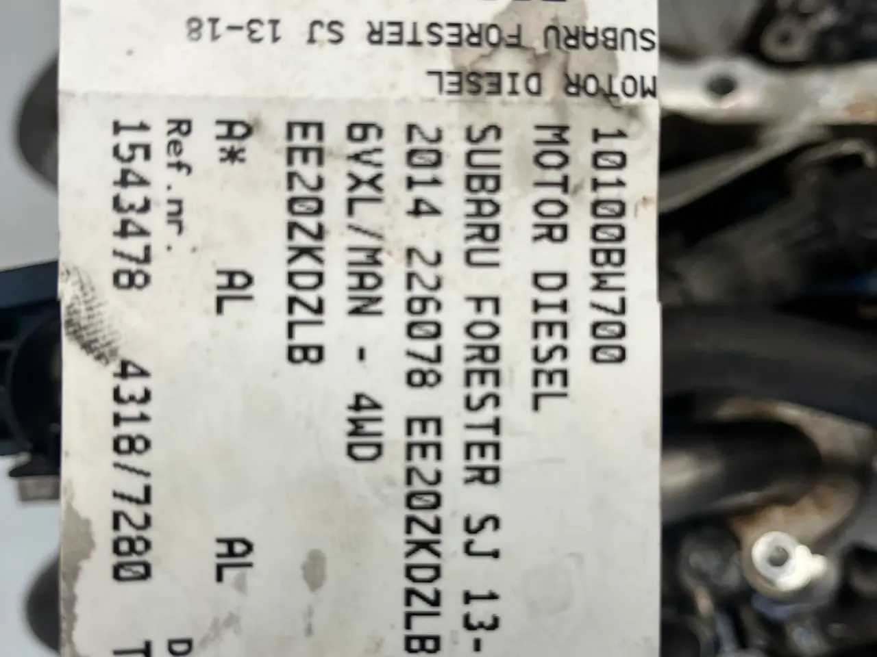 Billede 6 - Subaru Dieselmotor
