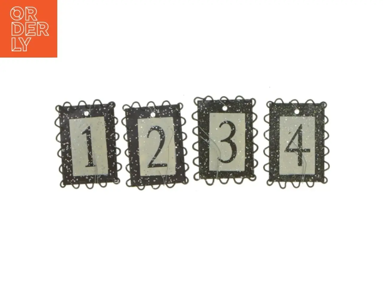 Billede 1 - Metalskilte med tal til adventskrans(str. 5,5x4 cm)
