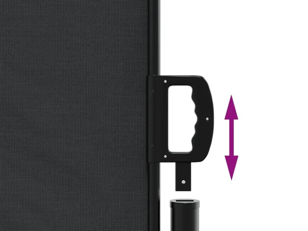 Billede 6 - Sammenrullelig sidemarkise 180 × 600 cm - sort privatlivsskærm