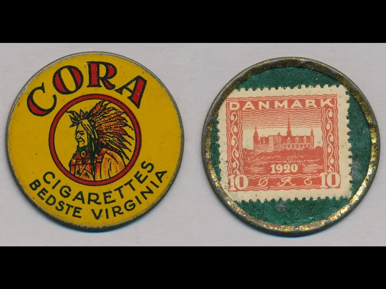 Billede 1 - cora postskillemønt med 10 øre frimærke