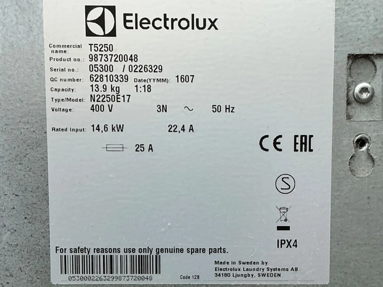 Billede 9 - Industri Electrolux tørretumbler