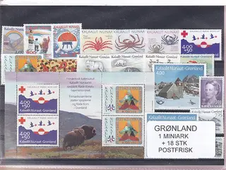 Grønland - 1 Stk. Miniark + 18 Stk. - Postfrisk