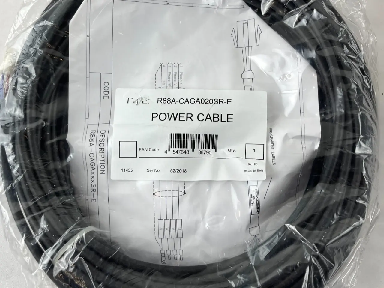Billede 1 - Omron R88A-CAGA020SR-E Power kabel 20m for / 2