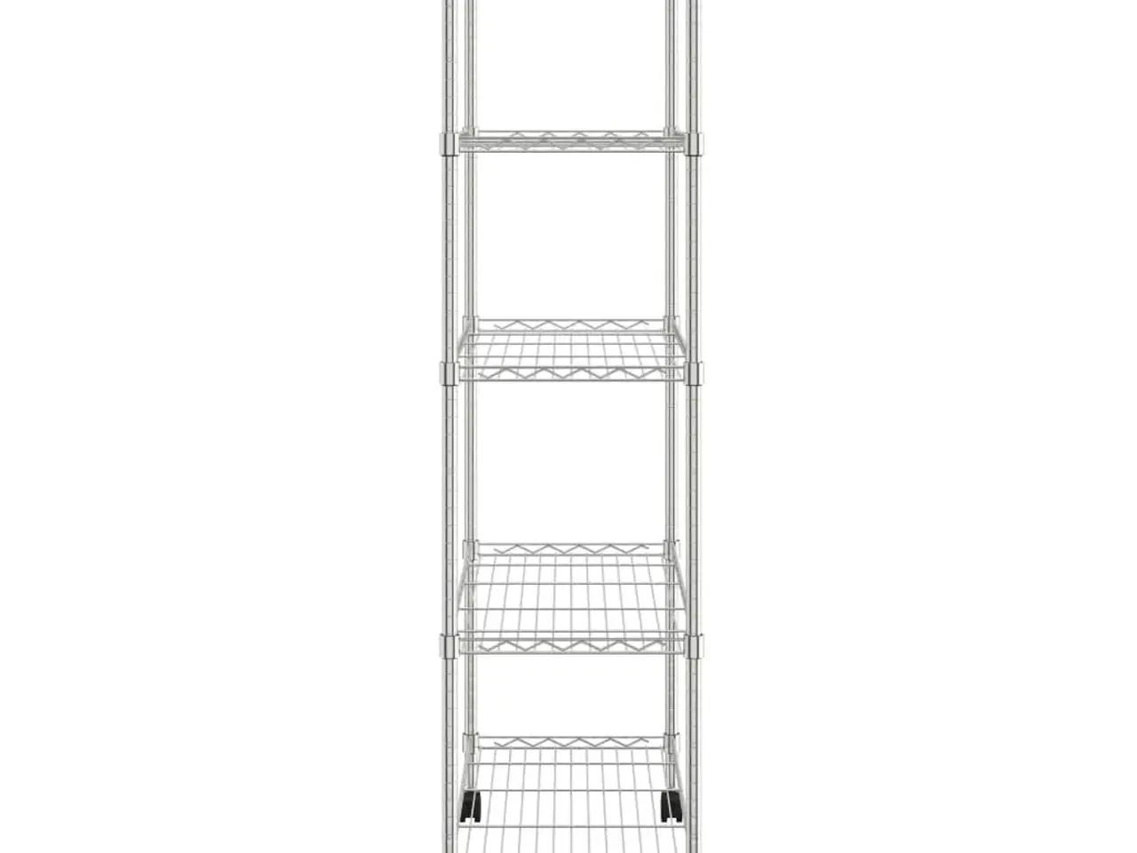 Billede 4 - Opbevaringsreol med 5 hylder og hjul - 75 x 35 x 155 cm, krom