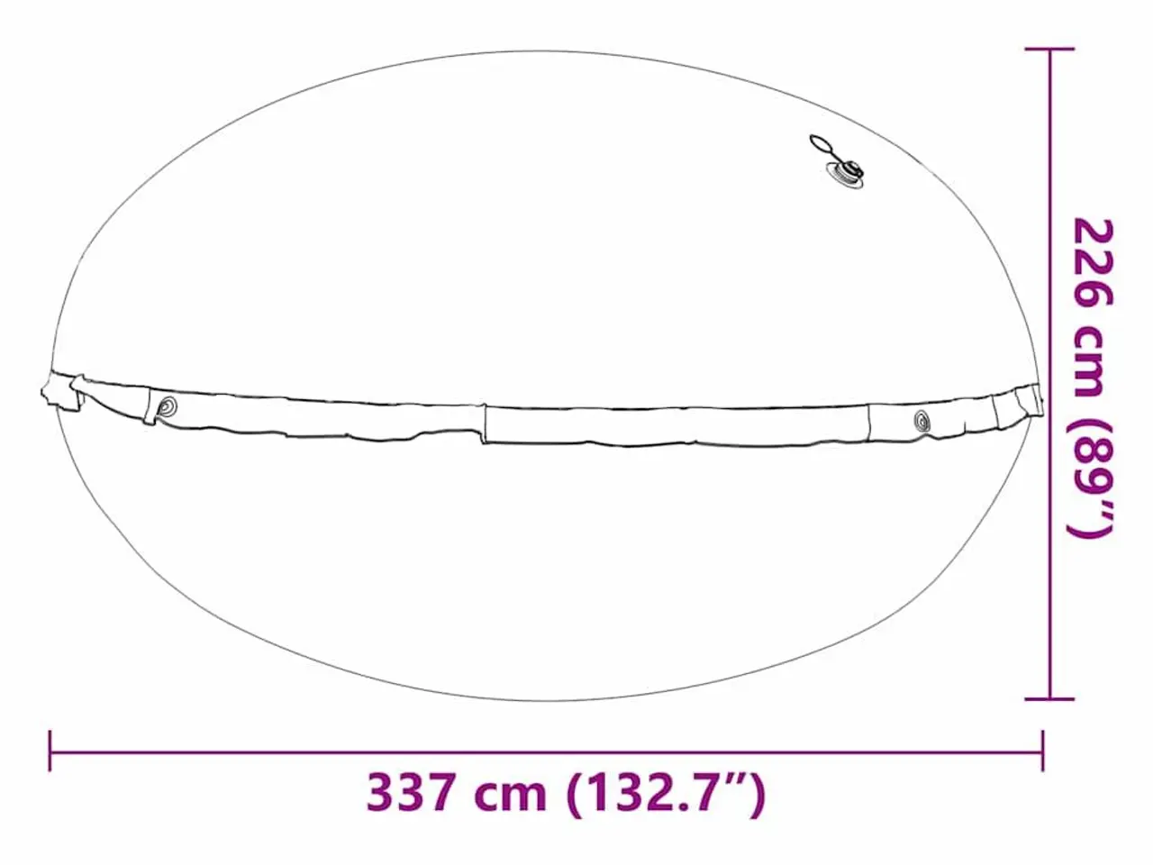 Billede 8 - Vinterpoolpude blå 310 x 180 cm i PVC