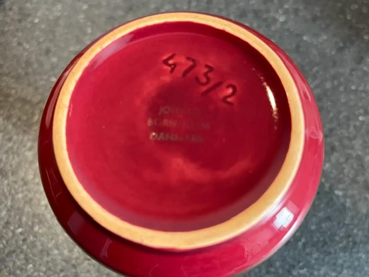 Billede 7 - Johgus Bornholm Keramikvase – Rød m. guld (Nr. 473