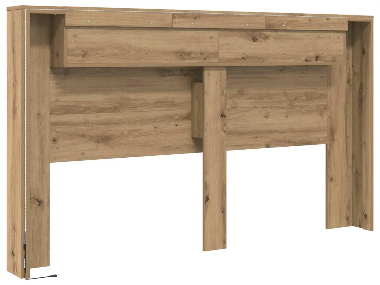 Billede 7 - Sengegavl med LED og opbevaring - artisan-eg, 180 cm