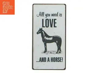 Metal skilt med hest fra Lafinesse (str. 10x5 cm)