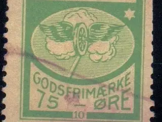 Hads - Ning Herreds Jernbane - Godsfrimærke Fejlperferering- 75 Øre - Stemplet