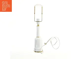 Hvid bordlampe med guld detaljer (str. 51 cm)