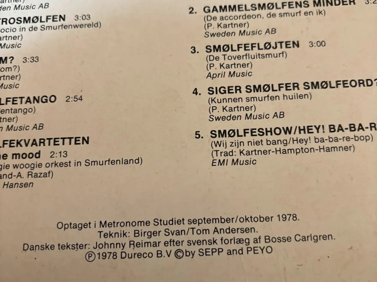 Billede 5 - Johnny reimar i smølfeland vinyl lp