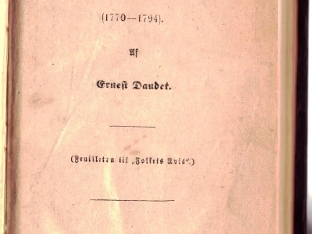 Billede 1 - Ernest Daudet: En ung Piges Roman (1770-1794)