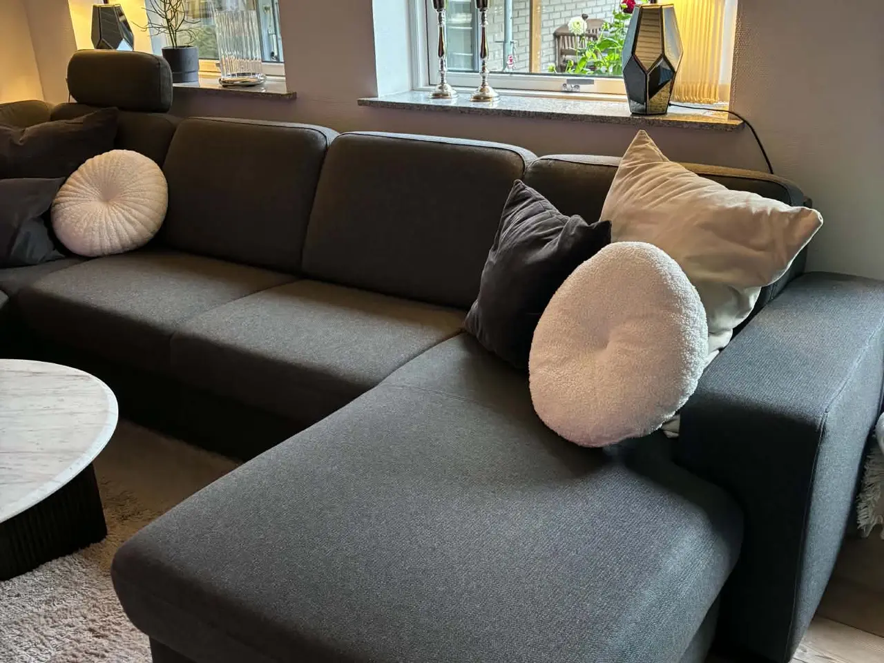 Billede 2 - U-Sofa mørkegrå - næsten som ny