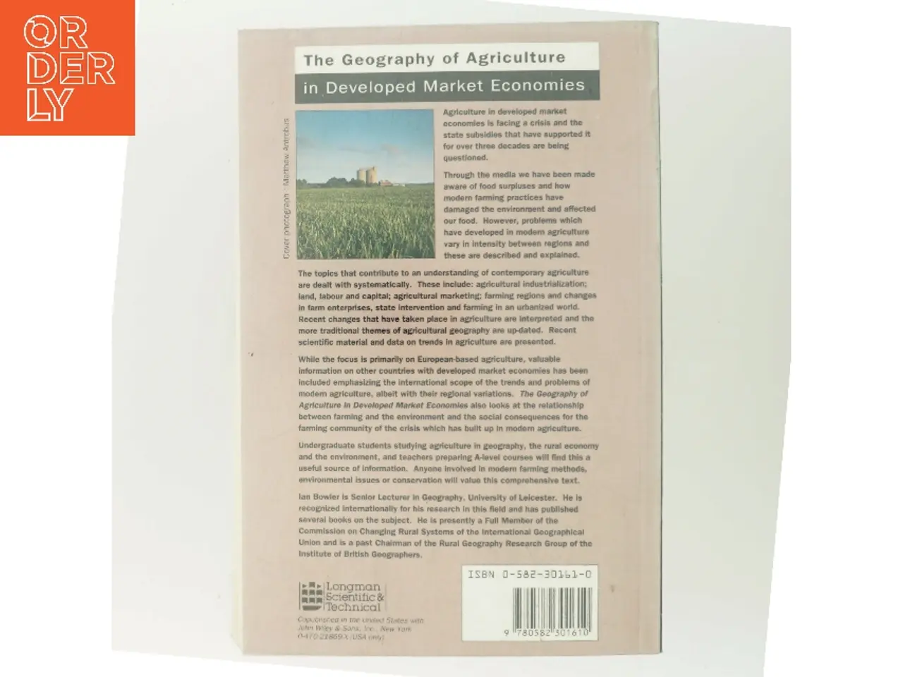 Billede 3 - The geography of agriculture in developed market economies af Ian R. Bowler (Bog)