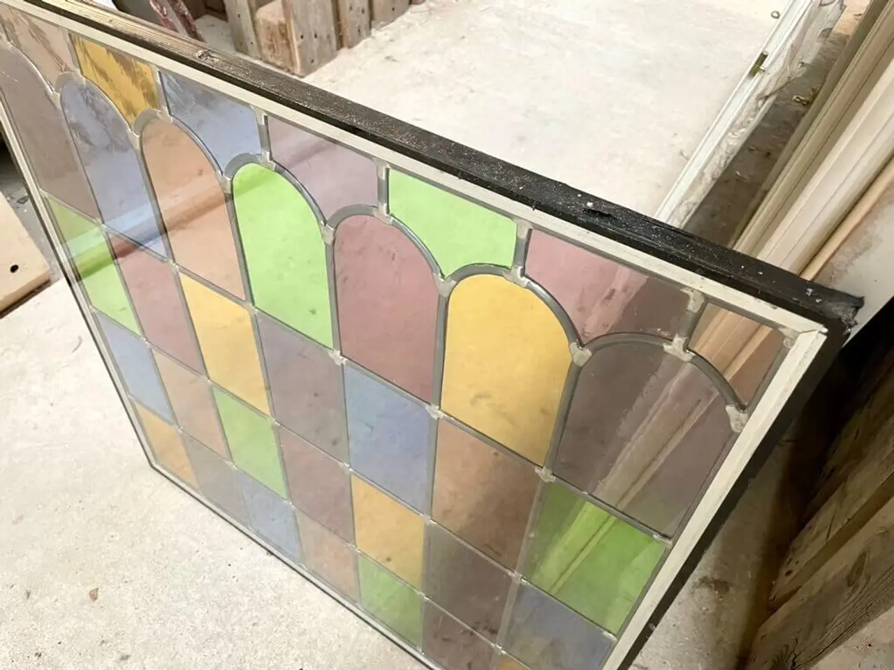 Billede 3 - Termorude m. blyindfattede, farvede glas