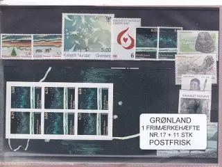 Grønland - Frimærkehæfte NR. 17 + 11 Stk. - Postfrisk