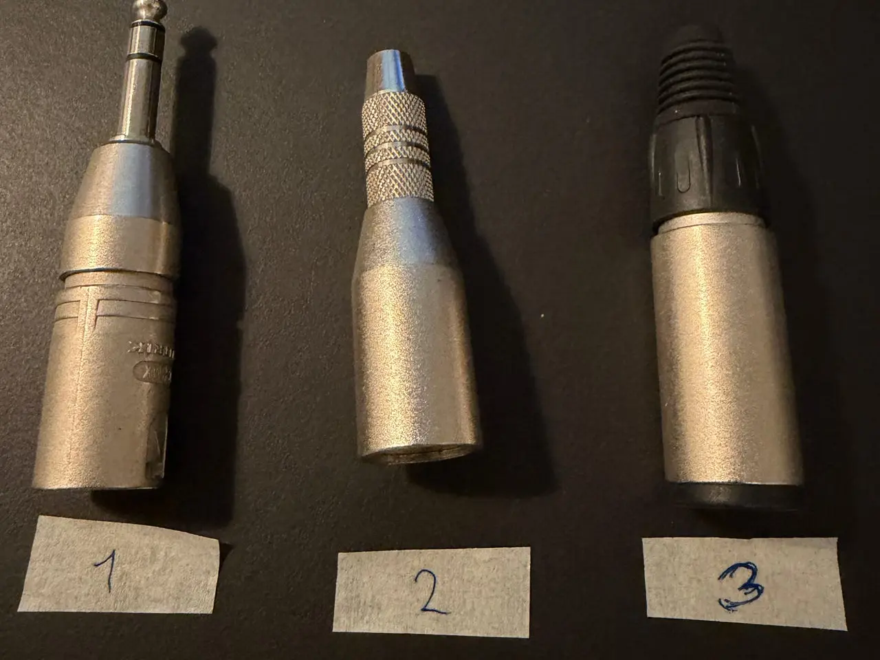 Billede 1 - Neutrik XLR-adaptere – 3 stk. (til jack/phono)