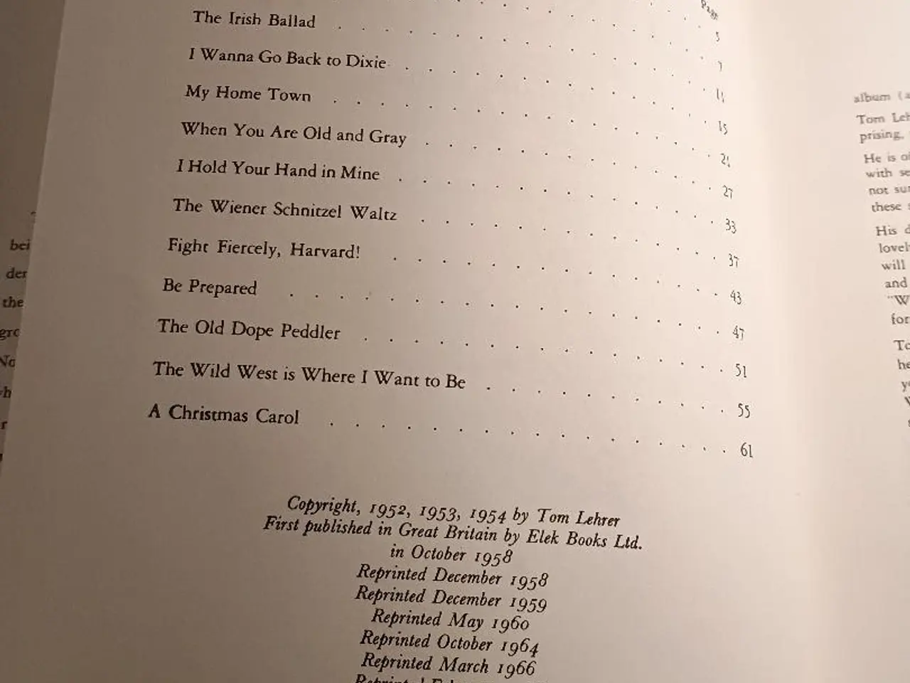 Billede 3 - Tom Lehrer songbook