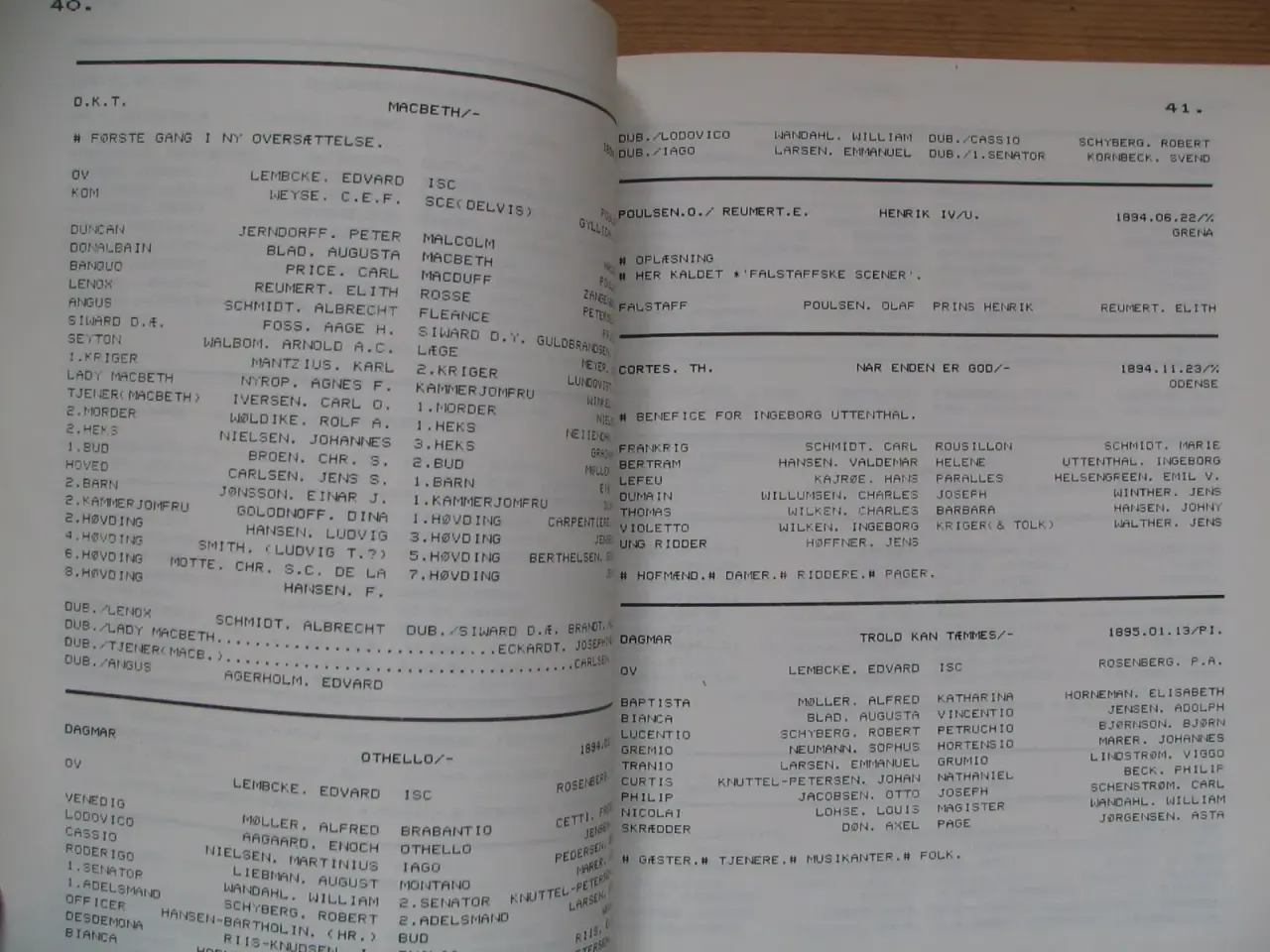 Billede 2 - Shakespeareopførelser i DK 1792-1987