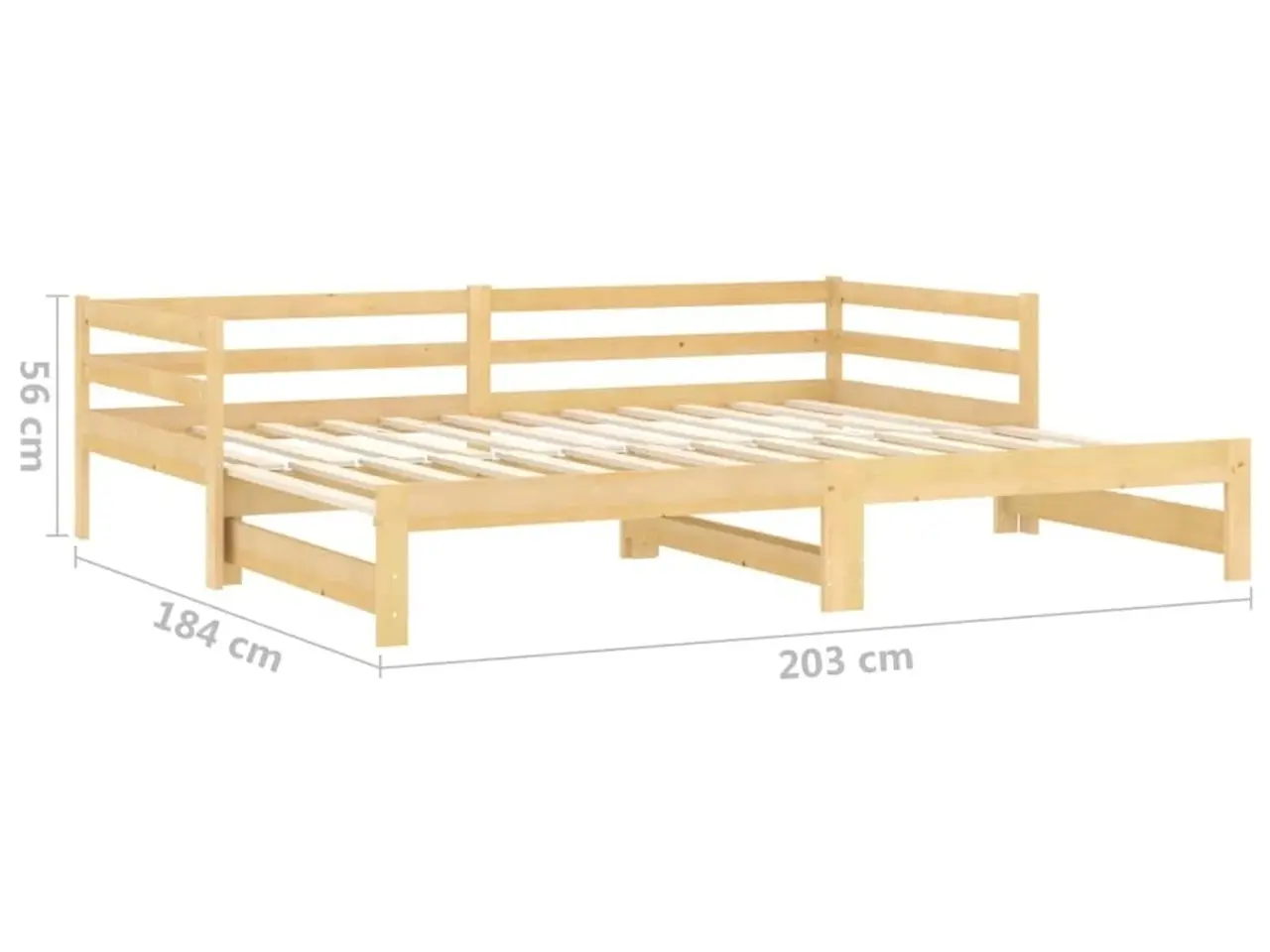 Billede 9 - Daybed med udtræk 2x(90x200) cm massivt fyrretræ