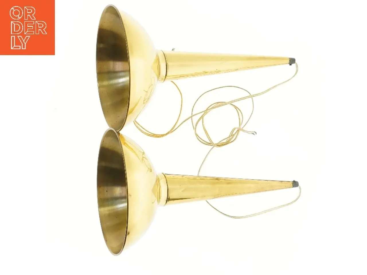 Billede 3 - Sæt med messing pendel loftlampe (str. 2 styk, 40x25 cm)