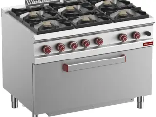 Gaskomfur 6 blus – (6x 7 kW) – Maxi-gasovn (8 kW)