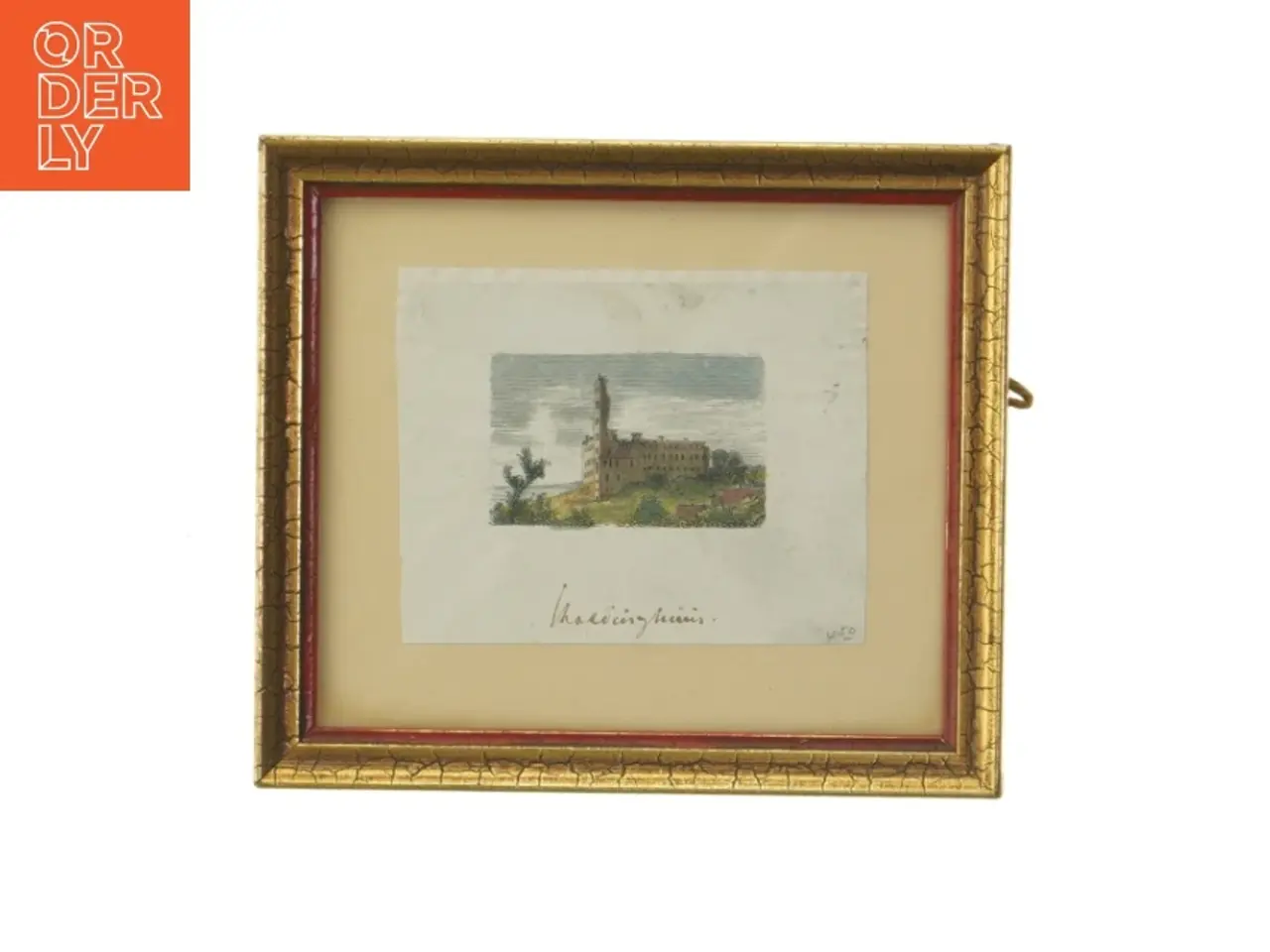 Billede 1 - Gammelt indrammet billede (str. 15x13 cm)