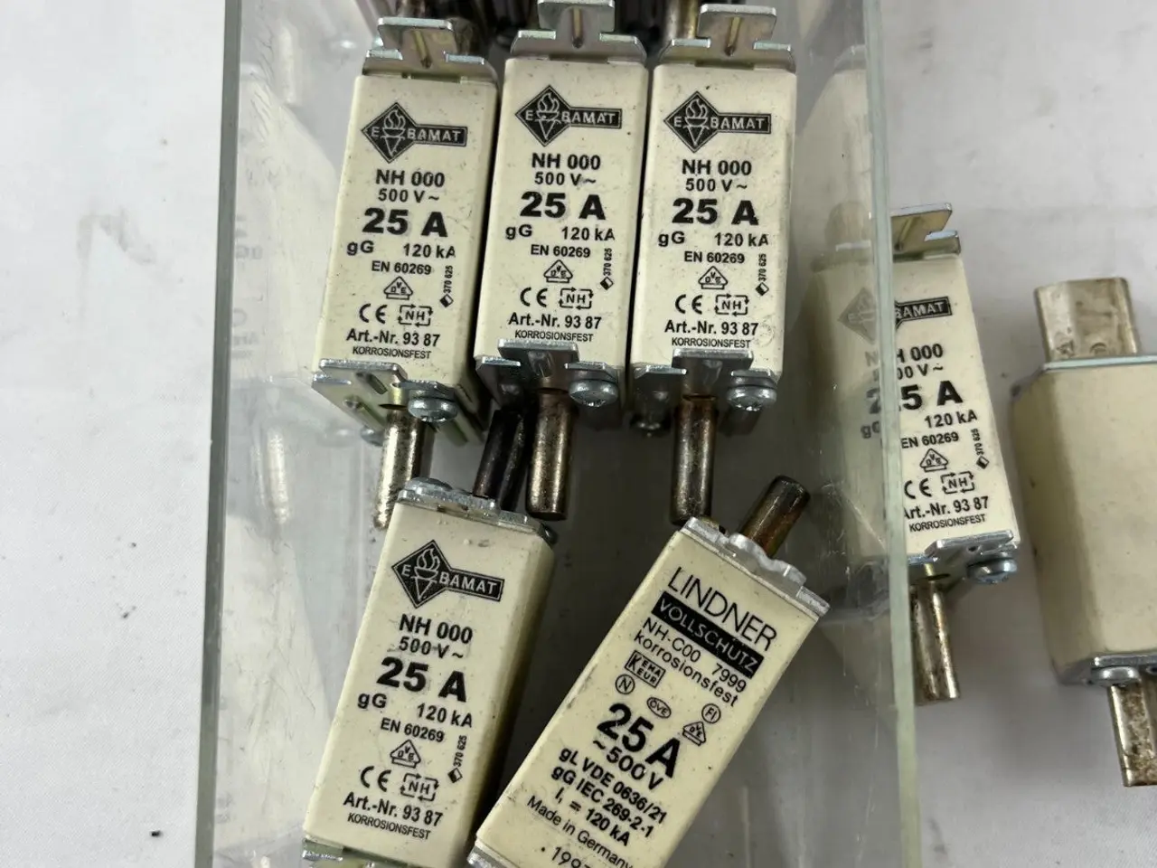 Billede 2 - parti 13x NH000 25A 500V gG sikringer Bals E‑BAMAT