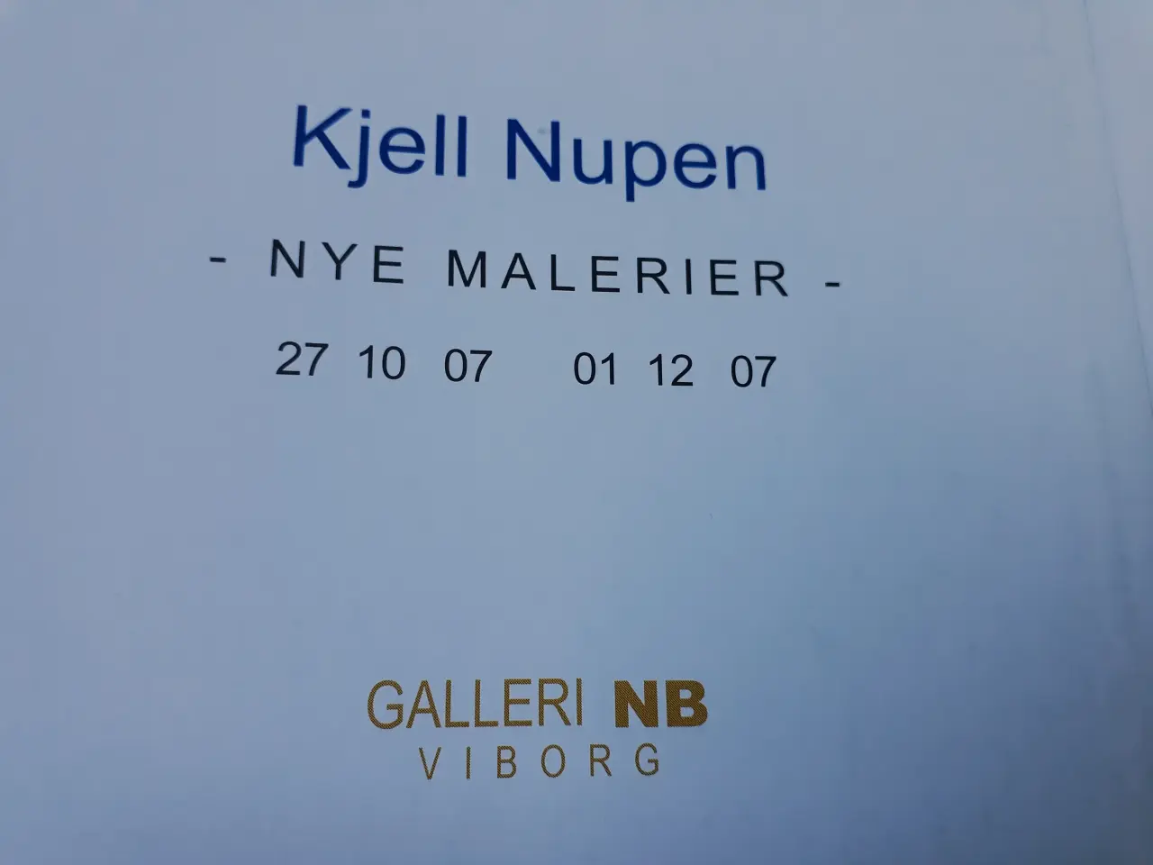 Billede 2 - Kjell Nupen Katalog - Nye Malerier 
