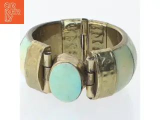 Vintage armbånd med turkis sten (str. Ø 6 cm)