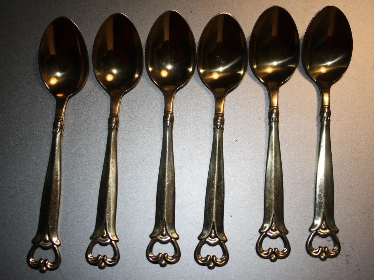 Billede 4 - 6 forgyldte kaffeskeer