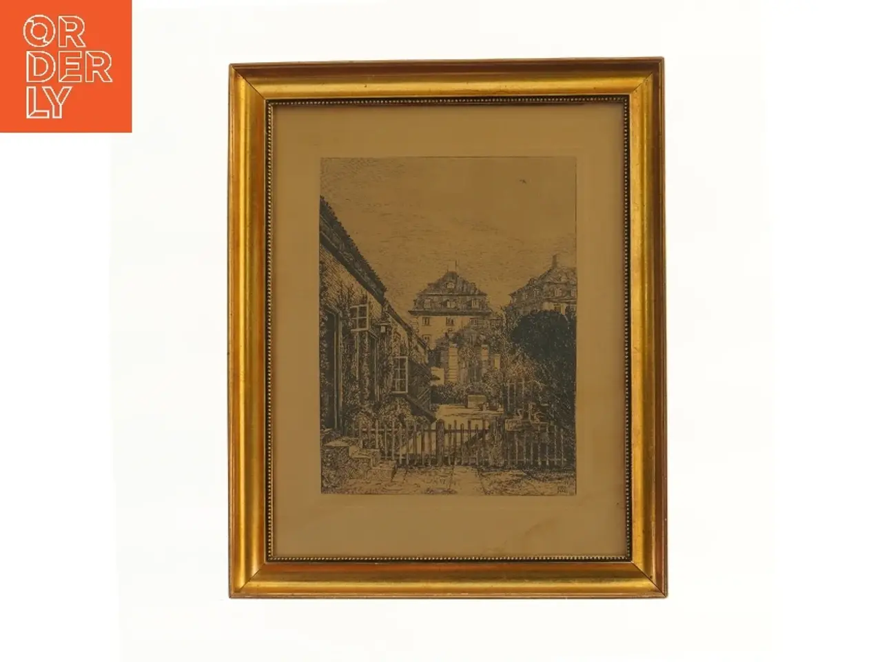 Billede 1 - Vintage indrammet kunsttryk (str. 43x35 cm)