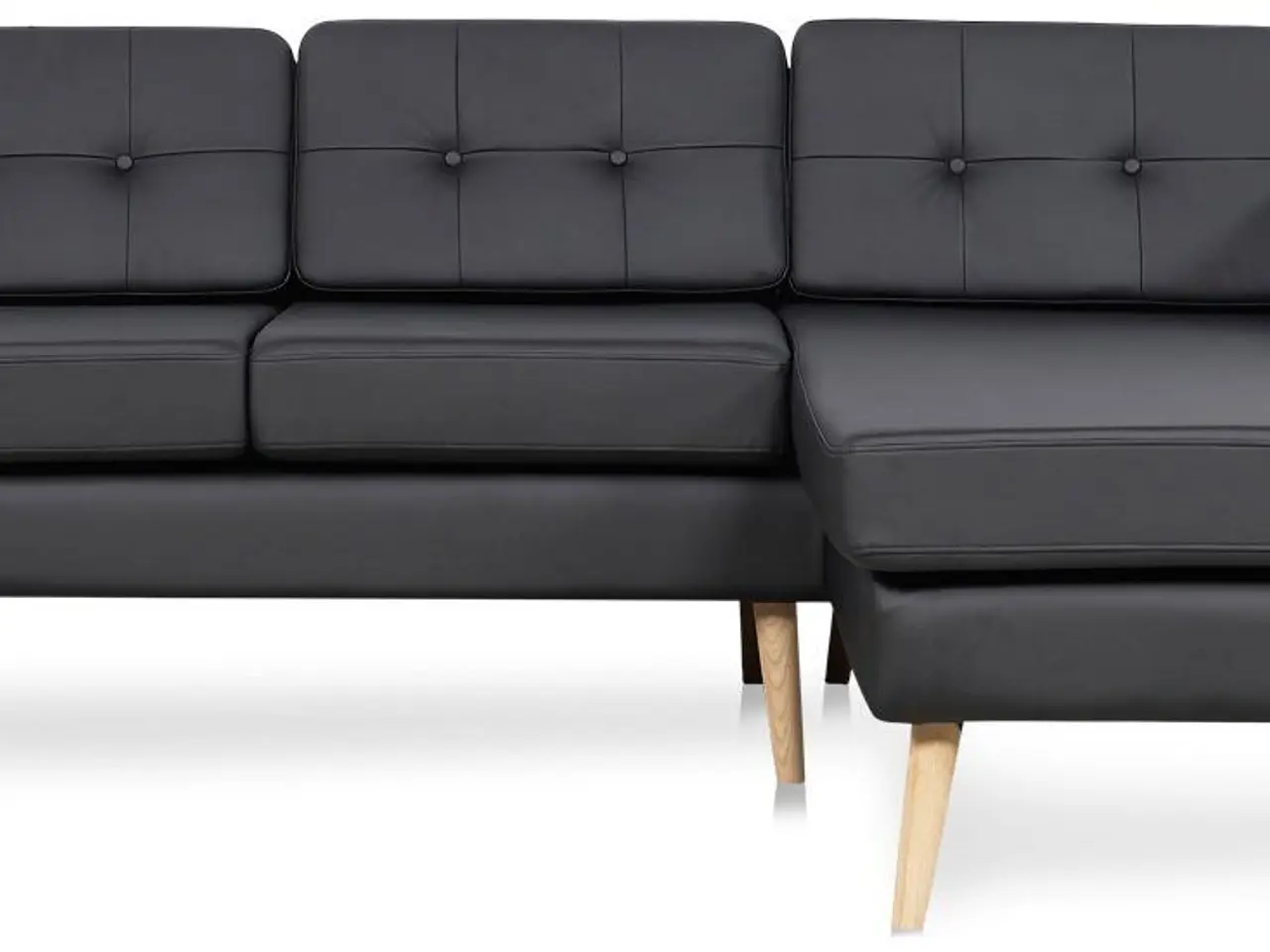 Billede 1 - Novelty chaiselongsofa højrevendt - sort tekstillæder