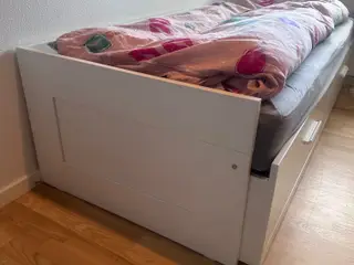 BRIMNES Sengestel, sovesofa, med 2 skuffer, hvid