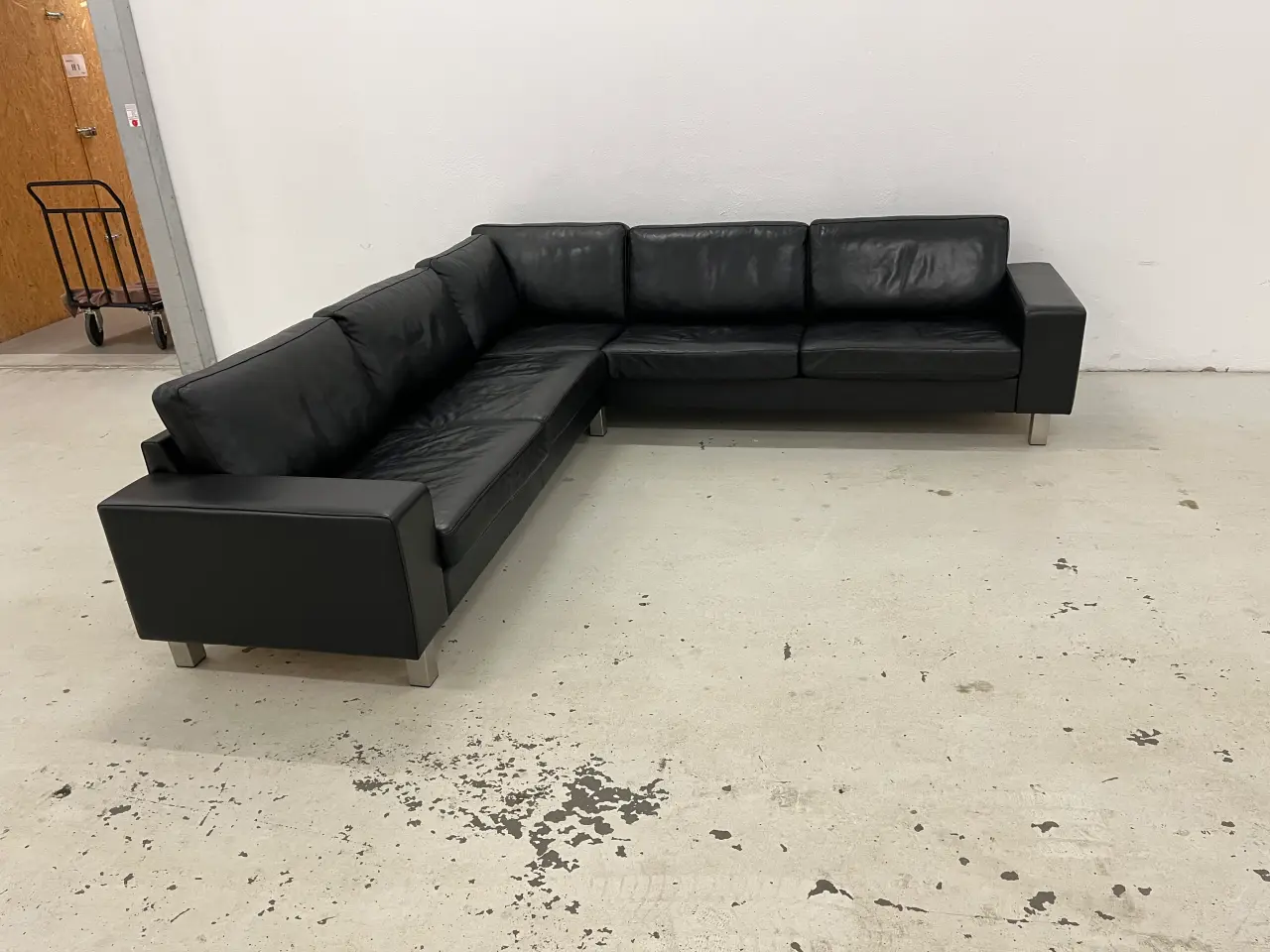 Billede 2 - Mogens Hansen MH221 Dobbelt hjørnesofa sort læder.