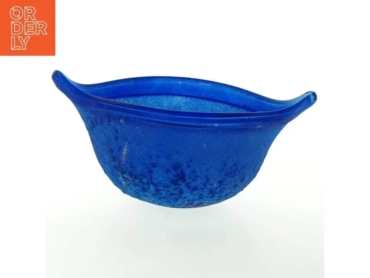 Billede 1 - Blå glas skål (str. Ø. 20 cm)