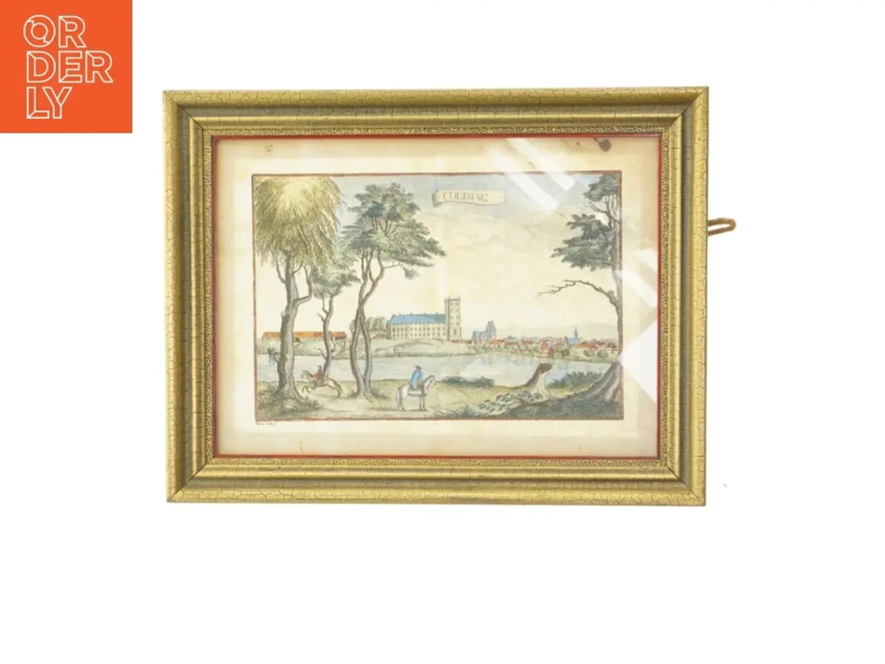 Billede 1 - Indrammet gammelt tryk af Kolding (str. 35x27 cm)
