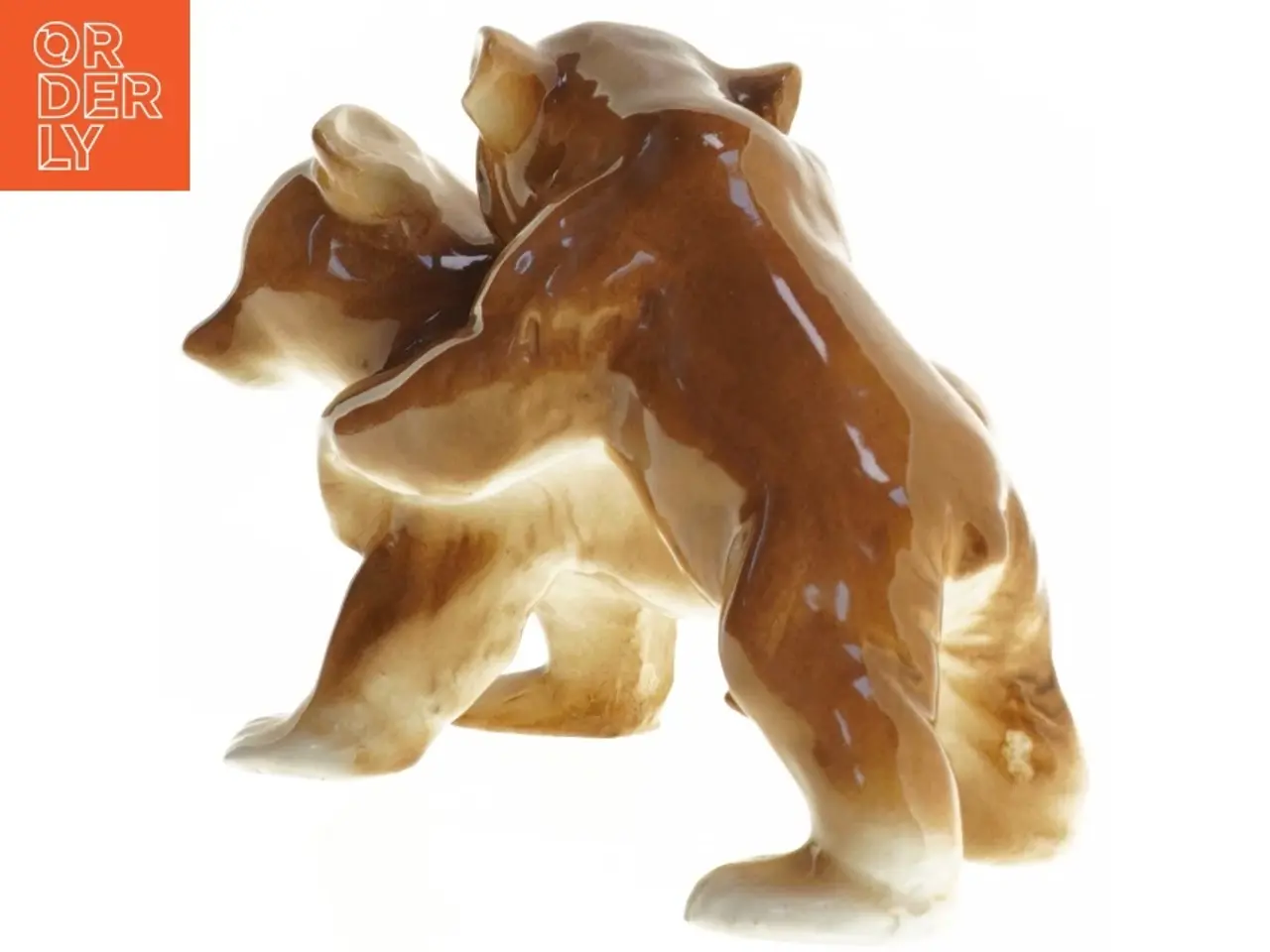 Billede 3 - Porcelænsfigur af to legende brune bjørne (str. 19 x 13 x 13 cm)