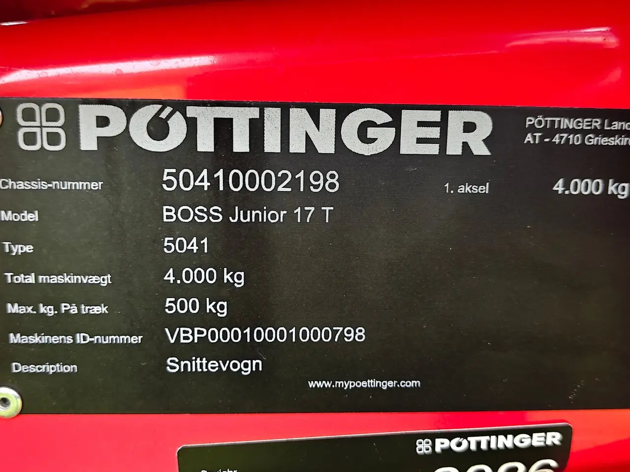Billede 7 - Pöttinger Boss Junior 17T Opsamlervogn