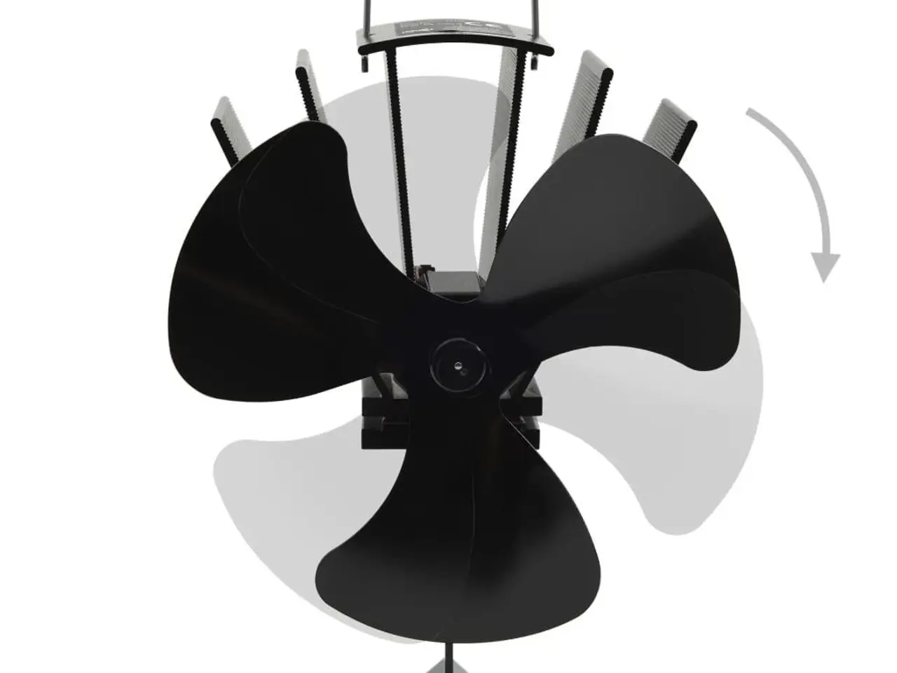 Billede 4 - Varmedrevet ovnventilator 3 blade sort
