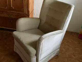 Fin gammel velour lænestol