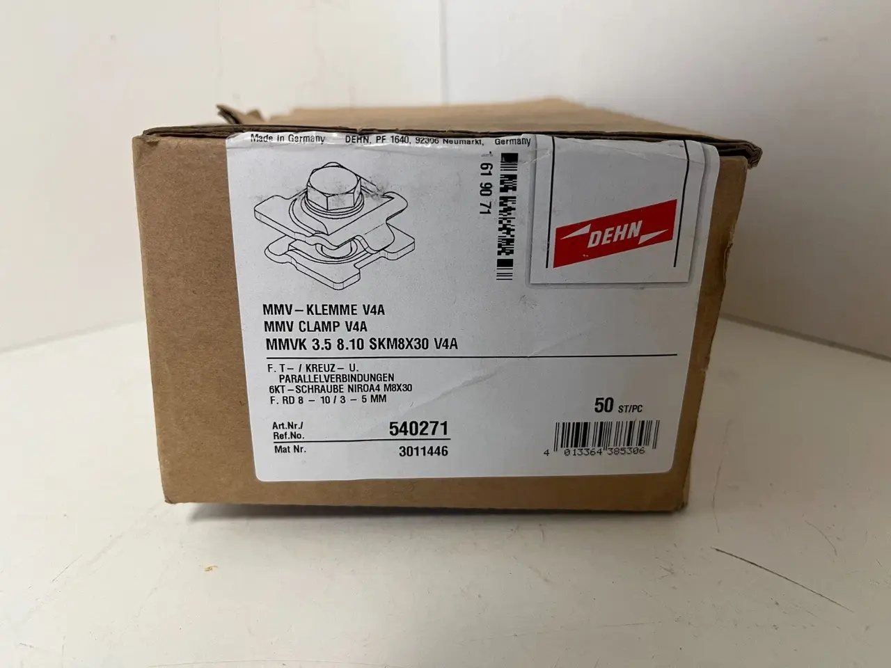 Billede 2 - '+25 DEHN 540271 MMV Clamps V4A Stainless - ny
