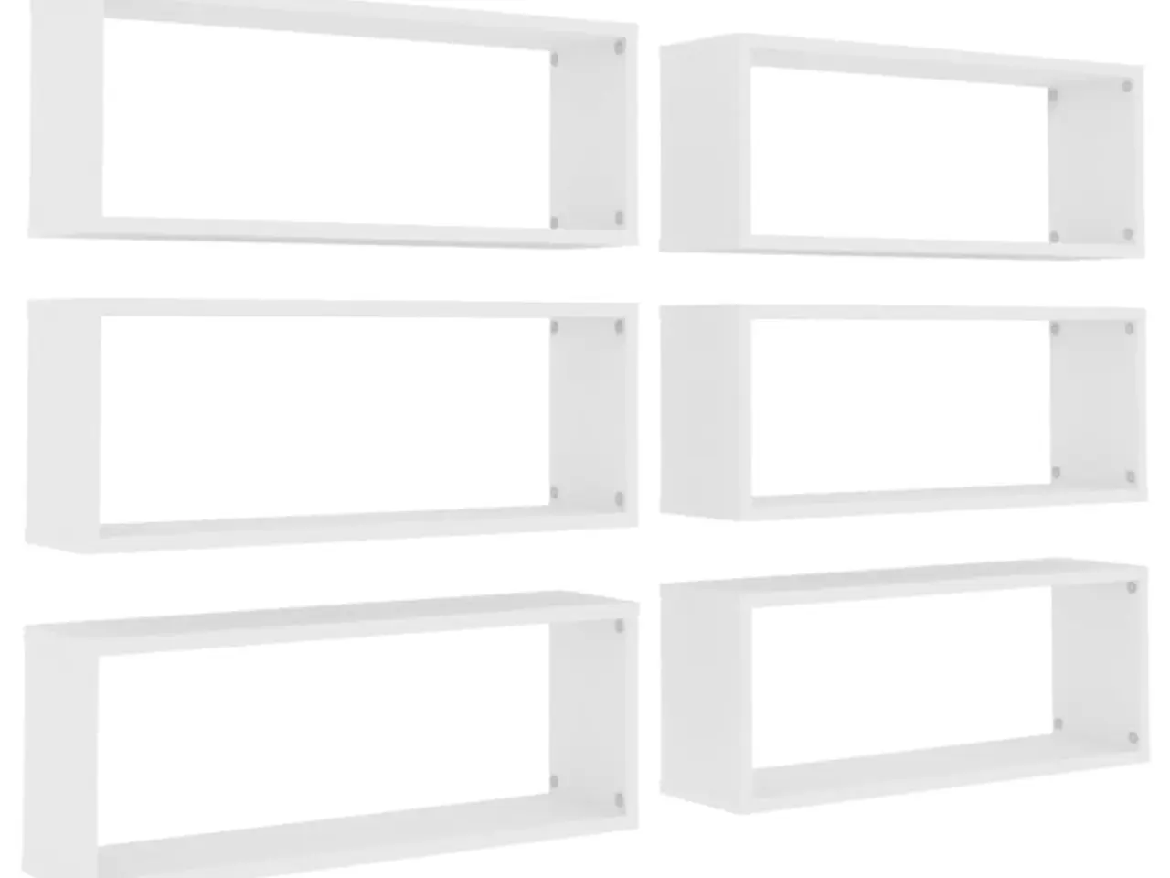 Billede 2 - Væghylder 6 stk. kubeformet 60 x 15 x 23 cm - hvid